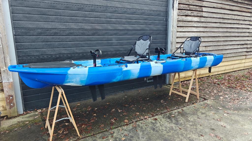 Kajak sit on top modulair 2 persoons viskajak, Watersport en Boten, Hengelsport | Algemeen, Nieuw, Overige typen, Ophalen