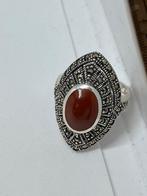 Zilveren ring met echte carneool Maat 14,5, Nieuw, Ophalen of Verzenden, 17 tot 18, Met edelsteen