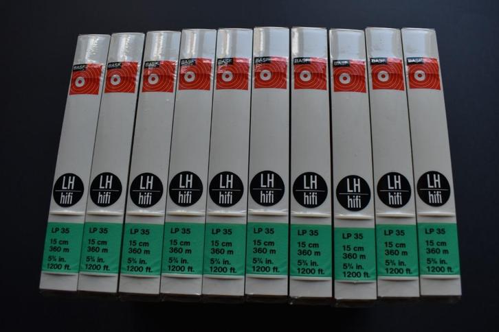 10x BASF LP 35 Long Play Reel Tape 15cm / 360m - 5". /1200.f, Audio, Tv en Foto, Bandrecorder, Ophalen of Verzenden