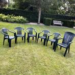 Set van 6 terrasstoelen • Groen • Stapelbaar, Ophalen, Gebruikt, Kunststof, Stapelbaar