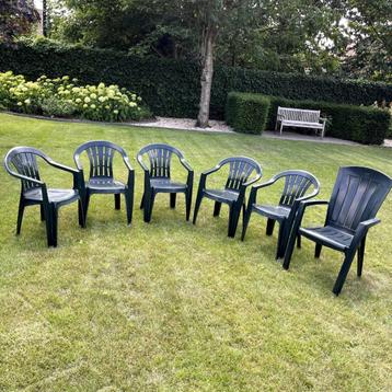 Set van 6 terrasstoelen • Groen • Stapelbaar beschikbaar voor biedingen