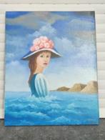 huile sur panneau jeune fille signe carl prevot, Ophalen of Verzenden