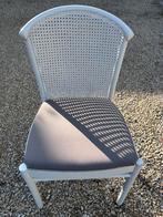 5 witte keukenstoelen met nieuwe zitting, Huis en Inrichting, Stoelen, Ophalen, Grijs