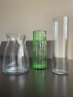 3 glazen vazen - Verschillende stijlen!, Huis en Inrichting, Woonaccessoires | Vazen, Ophalen, Gebruikt, Glas