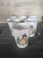 6 ravissants mugs Blanche -Neige en porcelaine de Baudour, Antiquités & Art, Enlèvement ou Envoi