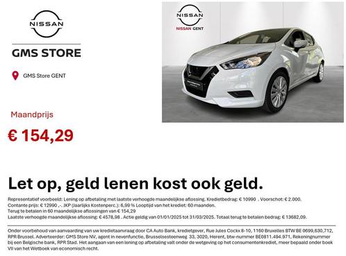 Nissan Micra 1.0 Acenta // GMS STORE NISSAN GENT, Auto's, Nissan, Bedrijf, Te koop, Micra, Airconditioning, Centrale vergrendeling