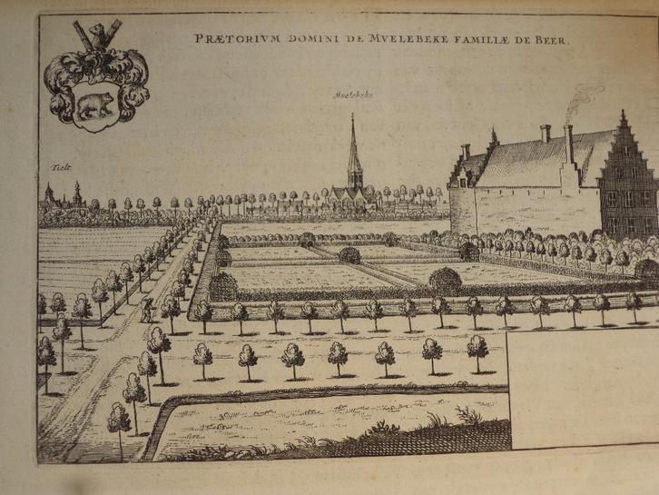 1650 atlas Praetorium Domini de Muelebeke Familiae De Beer, Boeken, Atlassen en Landkaarten, Ophalen of Verzenden