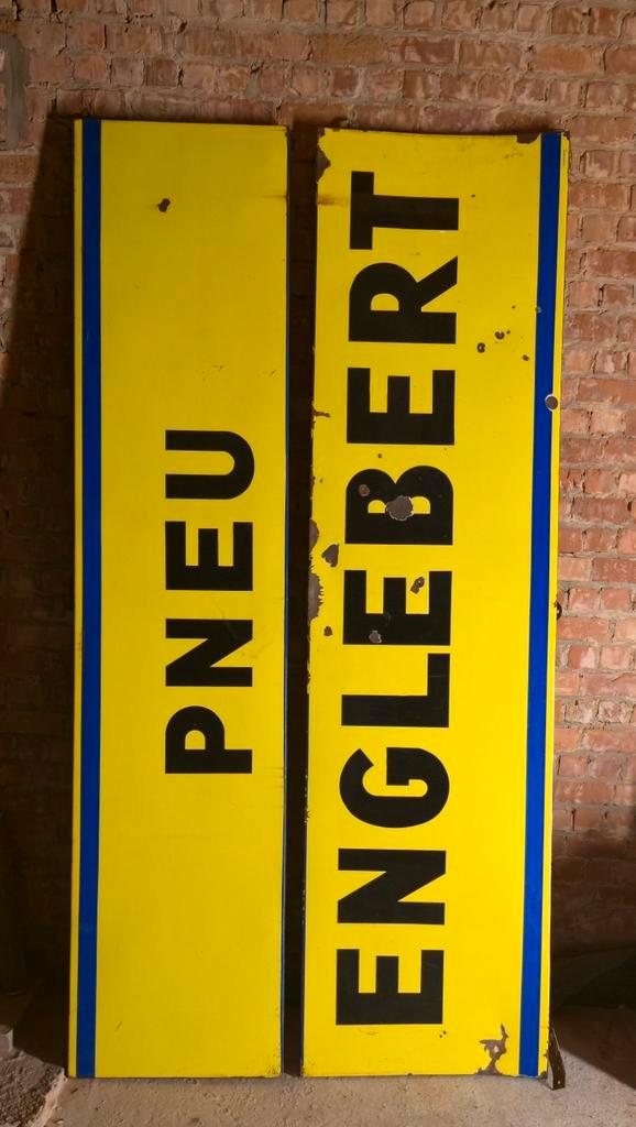 Englebert emaille bord - GROOT formaat, Verzamelen, Merken en Reclamevoorwerpen, Ophalen