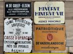 Partij emaille borden verzekeringen, Verzamelen, Ophalen of Verzenden, Gebruikt, Reclamebord