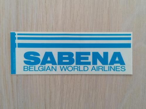 Autocollant Sabena #018 Sabena - Belgian World Airlines - BW, Collections, Souvenirs Sabena, Neuf, Enlèvement ou Envoi