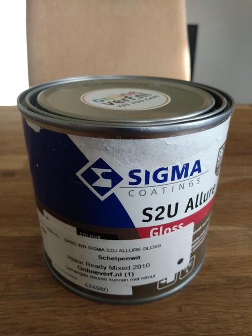 Sigma S2U Allure Gloss verf, 500 ml, Schelpenwit, Doe-het-zelf en Bouw, Verf, Beits en Lak, Nieuw, Verf, Minder dan 5 liter, Wit