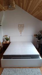 Wit Malm Ikea bed met opbergruimte 160x200, Huis en Inrichting, Slaapkamer | Bedden, Ophalen, Zo goed als nieuw, Wit