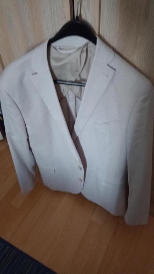 wit cremekleurig kostuum, (vest en broek), Kleding | Heren, Kostuums en vesten, Zo goed als nieuw, Maat 56/58 (XL), Overige kleuren