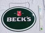 A vendre Plaque métallique de bière Becks –modèle horizontal, Ophalen of Verzenden, Zo goed als nieuw, Reclamebord