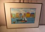 Œuvre magnifiquement peinte « Bateaux au port » - Dellafaill, Enlèvement ou Envoi