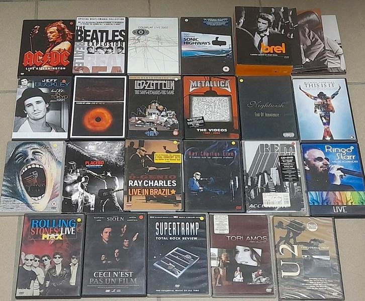 28 muziek-dvd´s rock, metal, alternative,  pop, jazz,..., Cd's en Dvd's, Dvd's | Muziek en Concerten, Zo goed als nieuw, Muziek en Concerten