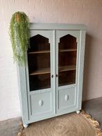 Antiek vintage vitrinekast restyled, 100 tot 150 cm, Ophalen of Verzenden, Antiek vintage, 150 tot 200 cm