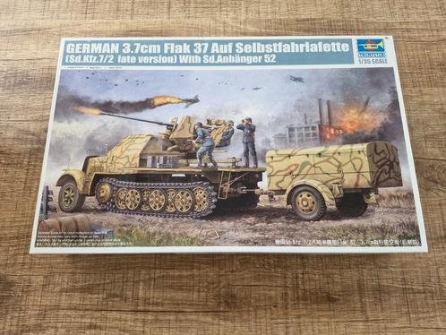 Trumpeter German 3.7cm Flak37 auf Selbstfahrlafette Sd.Kfz.7, Hobby en Vrije tijd, Modelbouw | Auto's en Voertuigen, Zo goed als nieuw