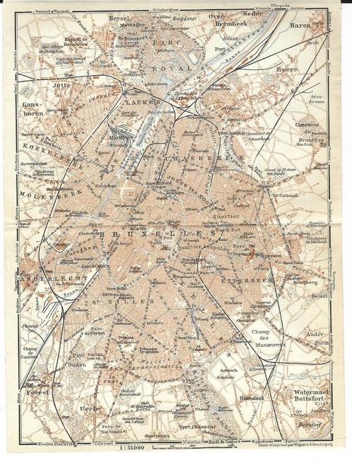 1928 - Brussel / Bruxelles, Boeken, Atlassen en Landkaarten, Ophalen of Verzenden