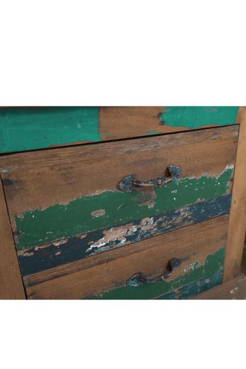 set nachtkastjes hout /groen beschikbaar voor biedingen