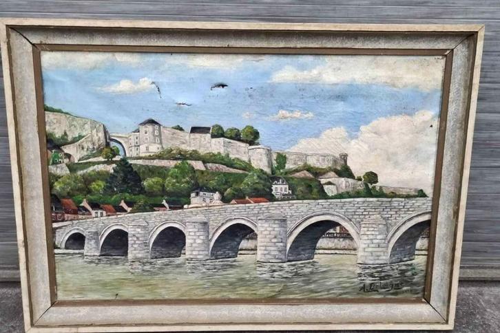 Huile sur toile signe a delvigne 1959, Antiek en Kunst, Kunst | Schilderijen | Klassiek, Ophalen of Verzenden