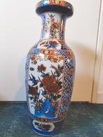 Chinese vaas, blauw met bloemen, handgeschilderd XXL, Ophalen of Verzenden, Blauw