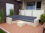 steigerhout Hoekbank Loungebank LOUNGESET Bank PROMO, Tuin en Terras, Tuinsets en Loungesets, Nieuw, Meer dan 8 zitplaatsen, Bank