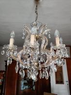 Mooie oude kristallen luster 8 lichtpunten, Ophalen, Zo goed als nieuw