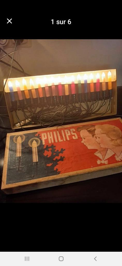Guirlande de bougies lumineuses Philips en verre 1950/60, Huis en Inrichting, Lampen | Losse lampen, Zo goed als nieuw