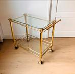 Mooie grote vintage serveerwagen van messing., Huis en Inrichting, Ophalen, 50 tot 100 cm, Zo goed als nieuw, 25 tot 50 cm