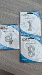 Cijferballonnen zilver, Hobby en Vrije tijd, Feestartikelen, Ophalen of Verzenden, Nieuw, Feestartikel