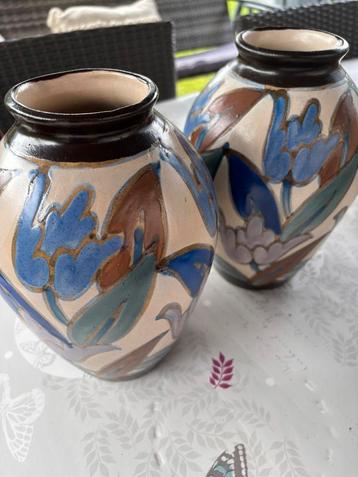Vases duo Manufacture ceramique Montoise  +cafetiere beschikbaar voor biedingen