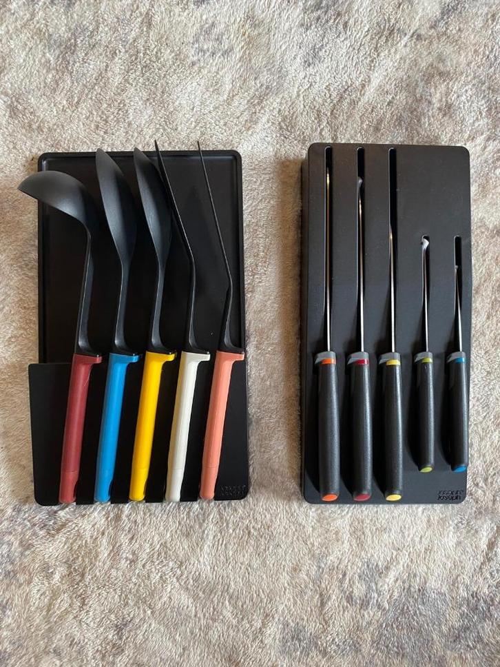 Joseph Joseph professionele set met mes en keukengerei, Huis en Inrichting, Keuken | Bestek, Zo goed als nieuw, Ophalen of Verzenden