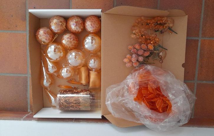 Kerstdecoratie – kleur: zalmroze, Diversen, Kerst, Zo goed als nieuw, Ophalen of Verzenden