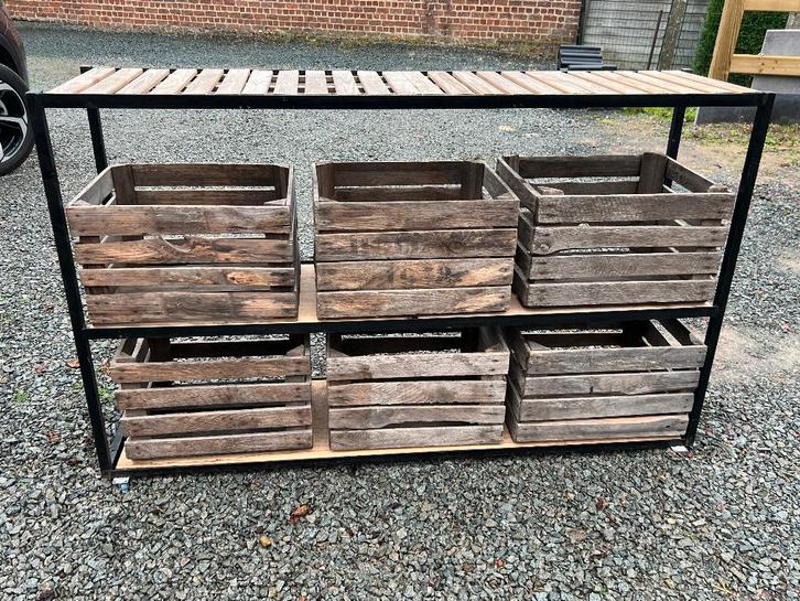 Meuble , étagère , armoire avec 6 caissons en bois, Maison & Meubles, Armoires | Étagères, Utilisé, Enlèvement