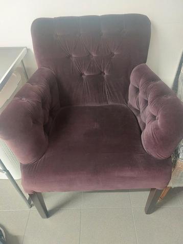 Stevige fauteuil stoel in hoogkwaliteit velours