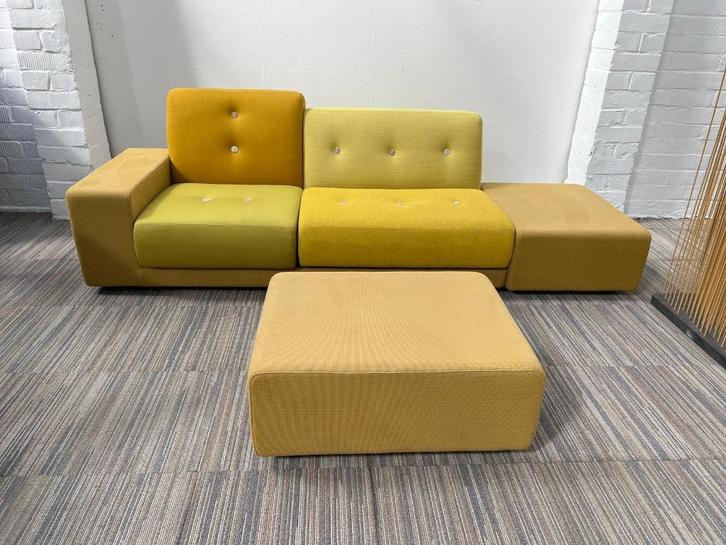 VITRA Polder zetel met originele hocker, Huis en Inrichting, Zetels | Zetels, Zo goed als nieuw, Rechte bank, Driepersoons, 250 tot 300 cm