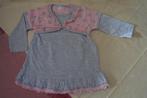 Jurkje met vestje aan vast grijs/roze maat 74, Kinderen en Baby's, Babykleding | Maat 74, Zeeman, Gebruikt, Meisje, Jurkje of Rokje