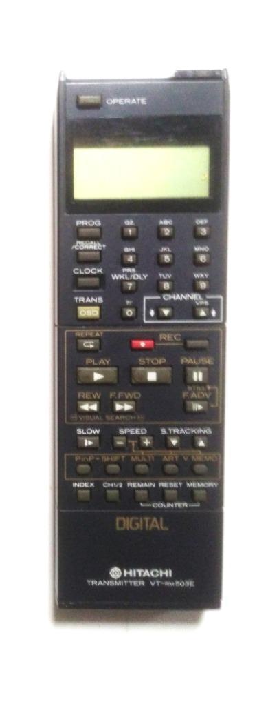Hitachi afstandsbediening voor videorecorder VCR, Audio, Tv en Foto, Afstandsbedieningen, Gebruikt, Origineel, Vhs, Met display