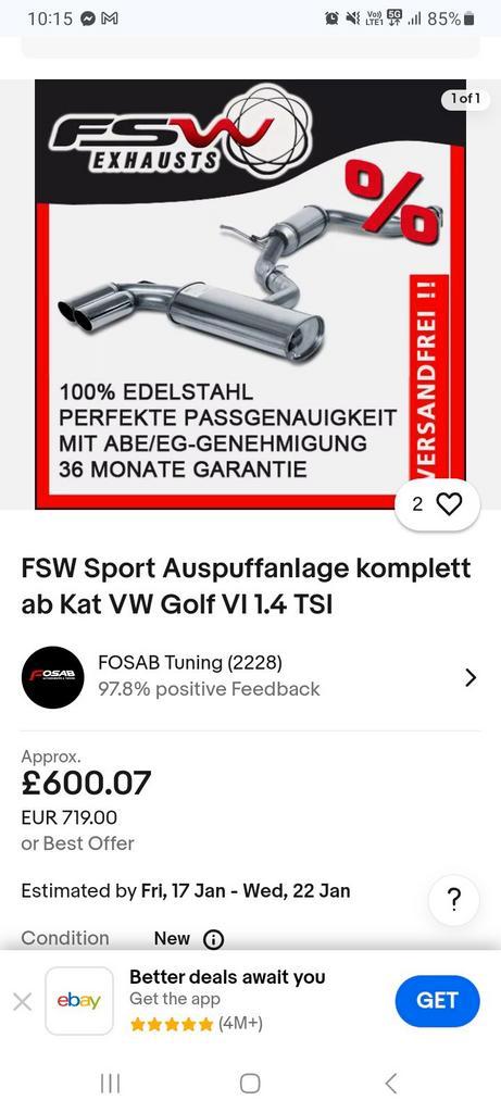 Uitlaatlijn vw golf 6, Auto-onderdelen, Remmen en Aandrijving, Audi, Ophalen