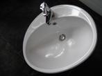 Lavabo wit staal geëmailleerd met mengkraan compleet, Ophalen, Zo goed als nieuw, Kraan