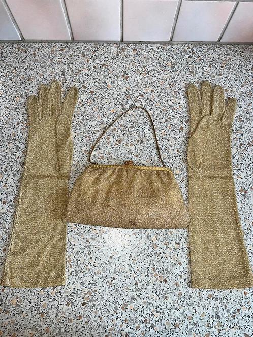 Pochette et une paire de gants vintage des années 1960-1970, Handtassen en Accessoires, Tassen | Damestassen, Gebruikt