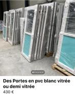 Porte en pvc blanc vitrée ou demi vitrée poignée compris, Bricolage & Construction, Enlèvement, Neuf, Double vitrage