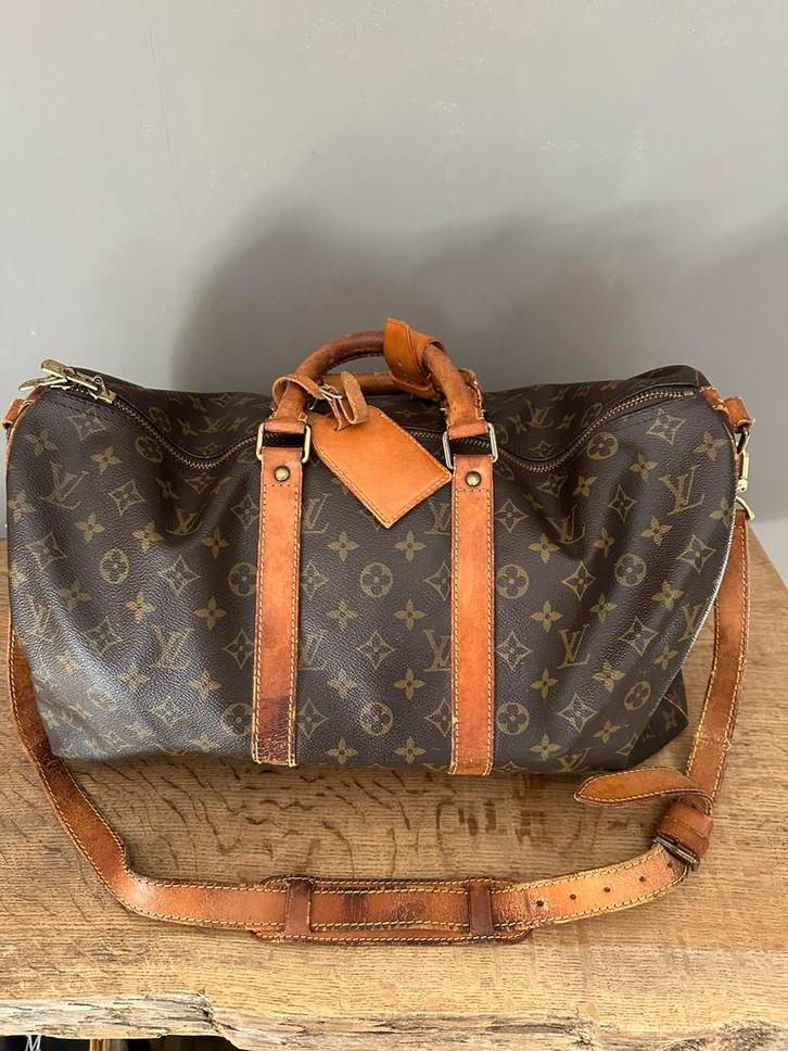 Louos Vuitton Keep all, Handtassen en Accessoires, Tassen | Reistassen en Weekendtassen, Gebruikt, Bruin, 40 tot 60 cm, 30 cm of meer