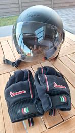 Brommerhelm Vespa en handschoenen, Fietsen en Brommers, Ophalen of Verzenden, Zo goed als nieuw
