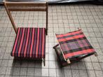 Vintage houten vouwset stoel en kruk, Ophalen of Verzenden