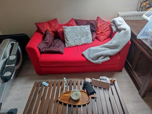 Rode Slaapzetel 2 personen met kussens, Huis en Inrichting, Slaapkamer | Slaapbanken, Gebruikt, Rood, Ophalen