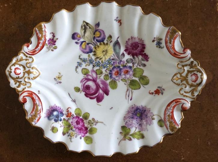 Antieke 18e eeuwse Duitse Hochst porseleinen schaal, Antiek en Kunst, Antiek | Porselein, Ophalen of Verzenden