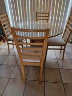 Table ronde + 4 chaises, Jardin & Terrasse, Chaises de jardin, Utilisé, Enlèvement ou Envoi