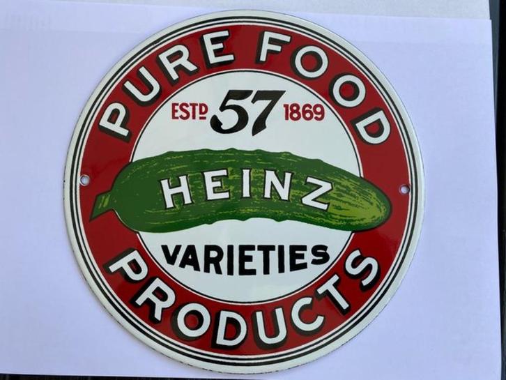 Heinz '57 Varieties' reproductie emaille reclamebord |, Verzamelen, Merken en Reclamevoorwerpen, Zo goed als nieuw, Reclamebord